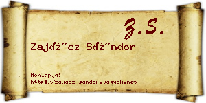 Zajácz Sándor névjegykártya