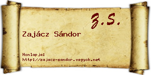 Zajácz Sándor névjegykártya